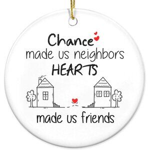 Hello Neighbor Ceramic Christmas Ornament - Funny Gift for Friends & Neighbors